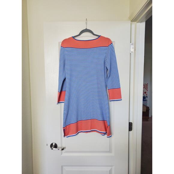 STS Sail to Sable Striped 3/4 Sleeve Resortwear Mini Sweater Dress, Size Small - Picture 7 of 11